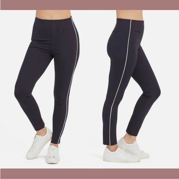 NWT $128 Spanx Perfect Pants Ankle Piped Skinny Classic Navy [ SZ Small ]‎ #6130